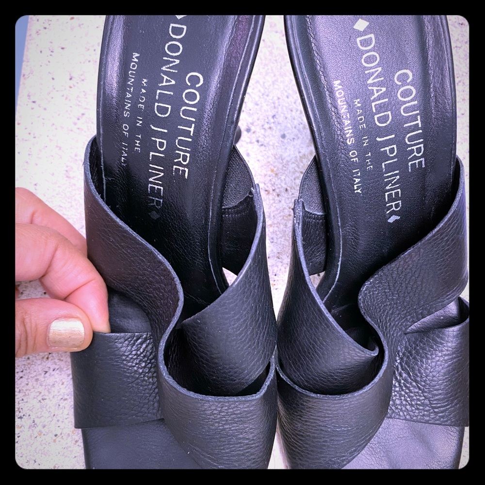 Donald J. Pliner Couture black leather heels